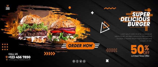 Food social media banner post template