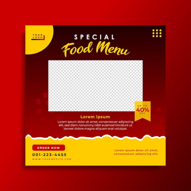 Food social media banner post template