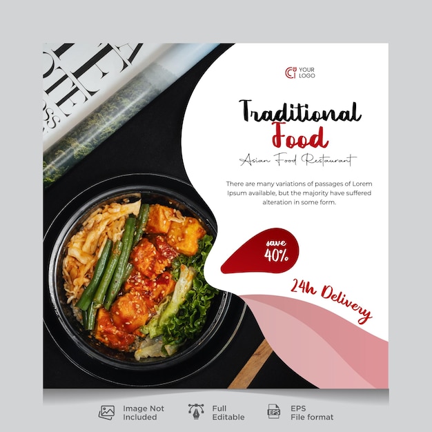 Food social media banner post template