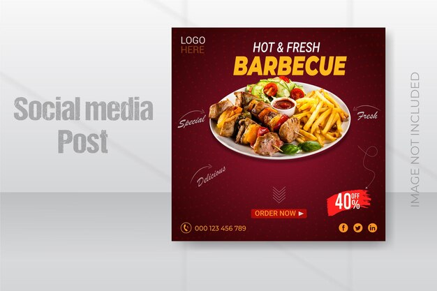 Food social media banner post template