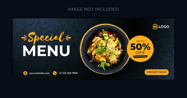 Vector food social media banner and social media cover template