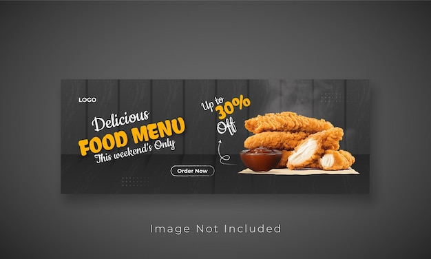 Vector food social media facebook cover design template