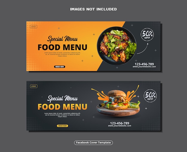 Food social media facebook cover template design