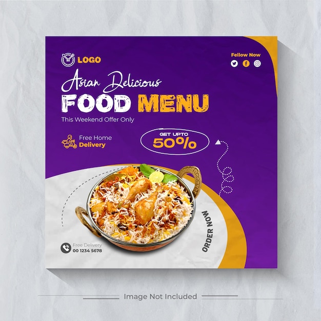 Food social media instagram banner design