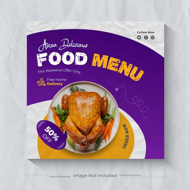 Food social media instagram banner design