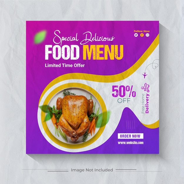 Food social media instagram banner design