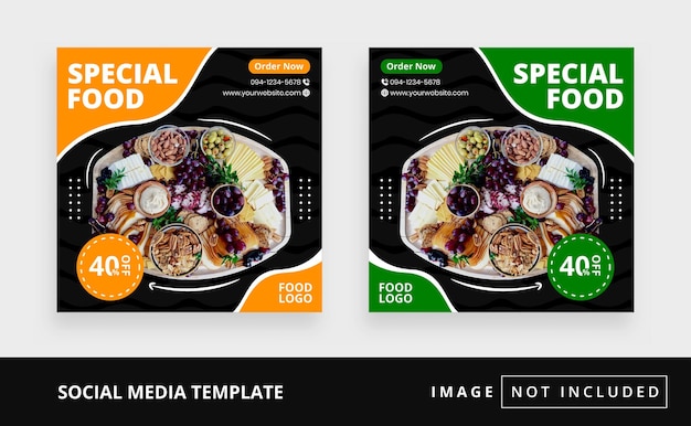 Food social media instagram post template