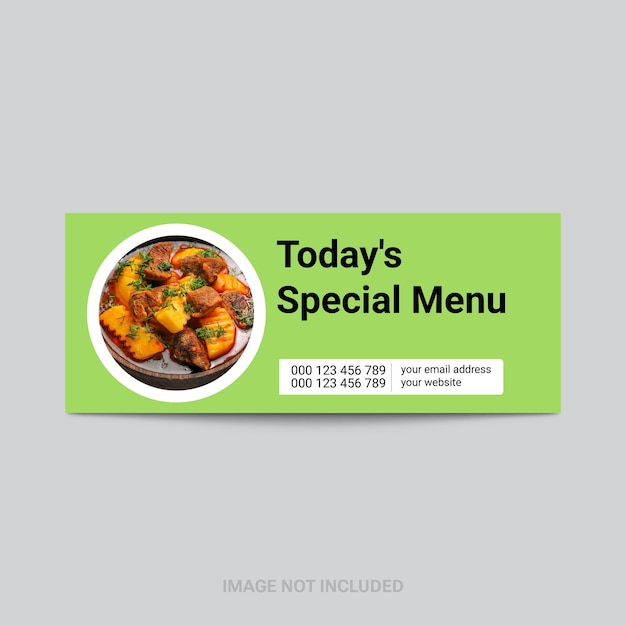 food social media menu design template for restaurant promotion with delicious dish