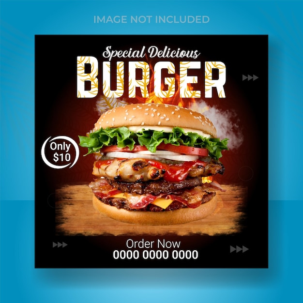 food or social media post banner design template for your business