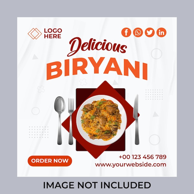 Food social media post and banner design