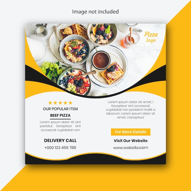 Food Social Media Post Banner Template premium vector