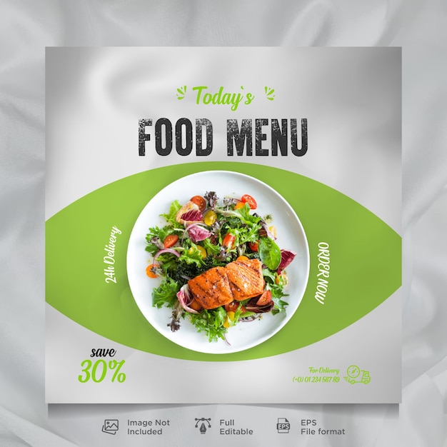 Food social media post banner  template