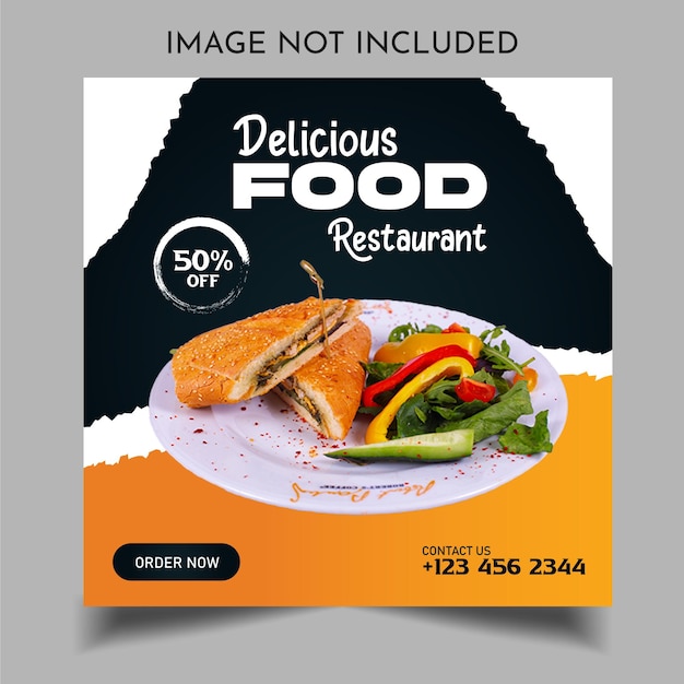 Vector food social media post design template