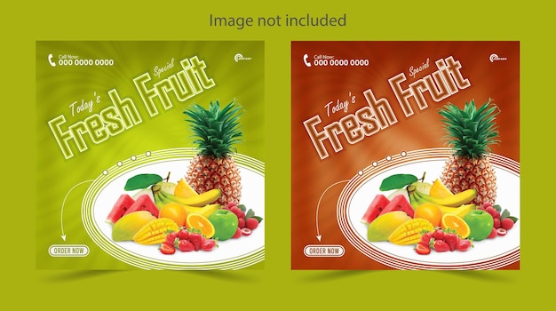 Vector food social media post design template