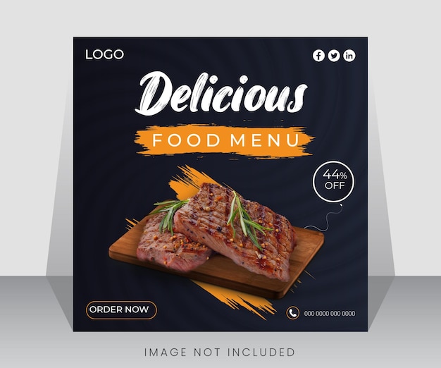 Vector food social media post design templet