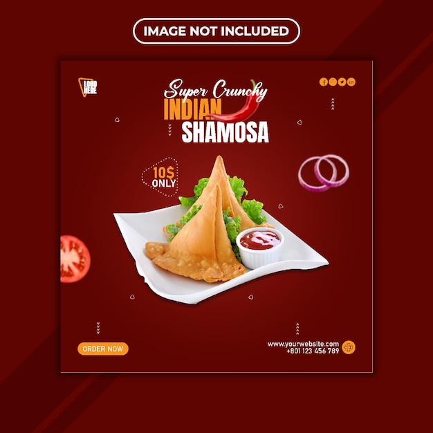 Vector food social media post design