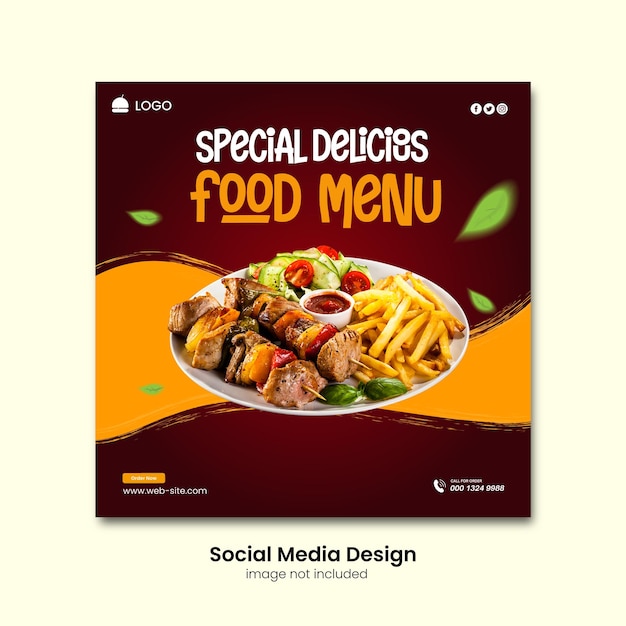 Vector food social media post design