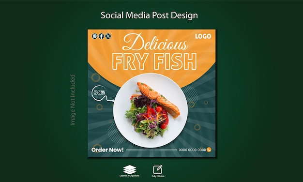 Vector food social media post design