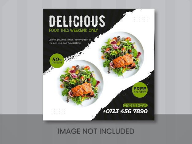 food social media post and template creative social media poster banner design