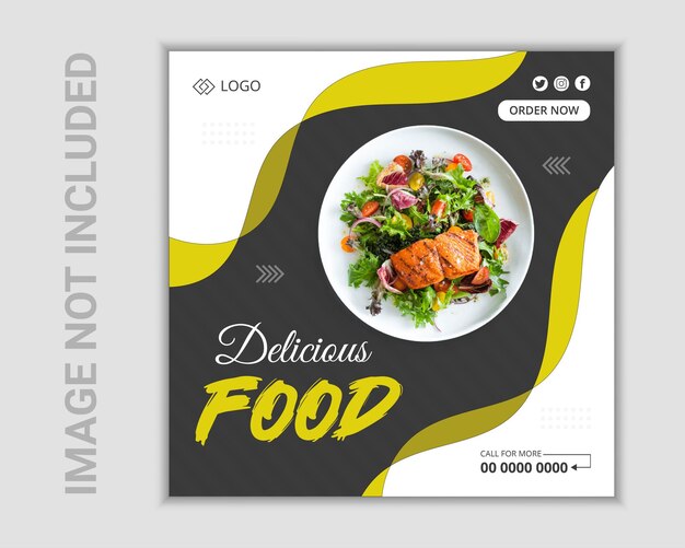 food social media post template design delicious food social media post template