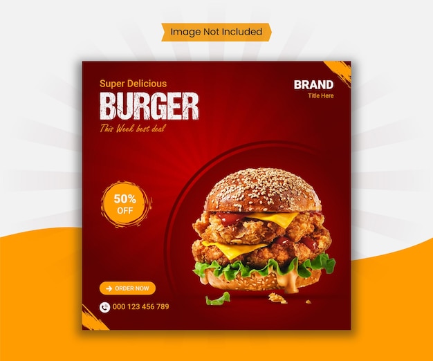 Food social media post template design