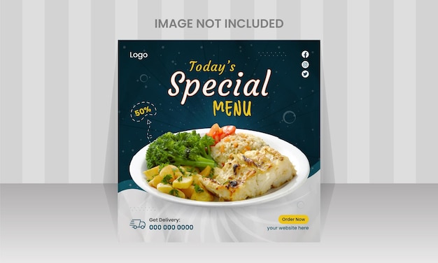 Food social media post template design