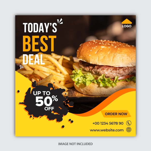 food social media post template premium