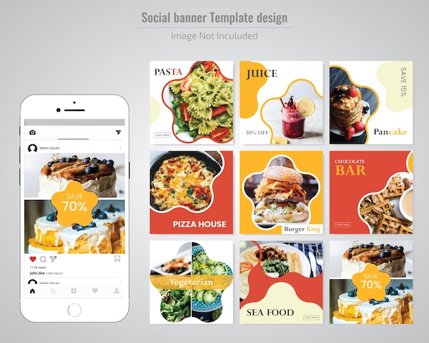 Food Social Media Post Template for Restaurant