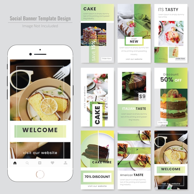 Food social media post template for restaurant