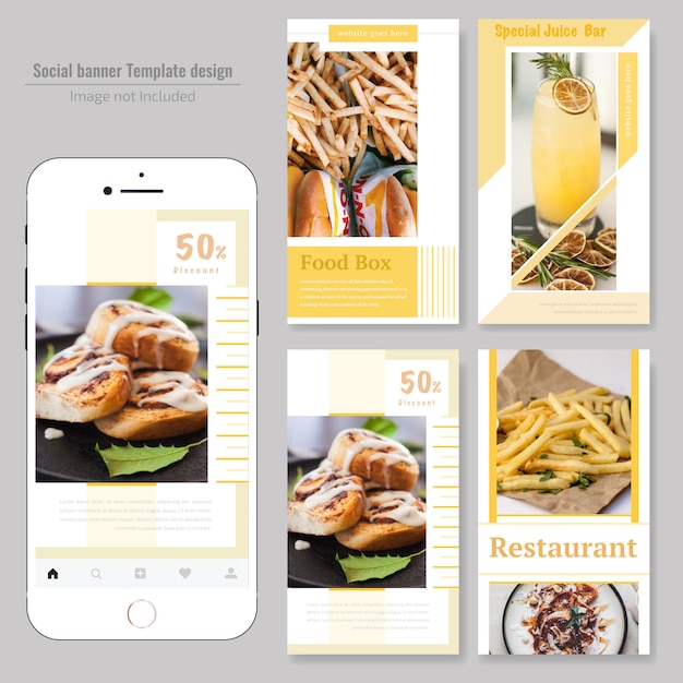 Food social media post template for restaurant