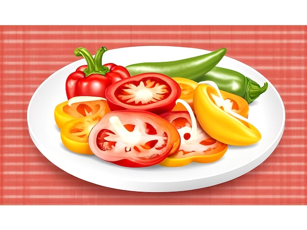 Vector food social media post template vector illustration with plate peppers chilies