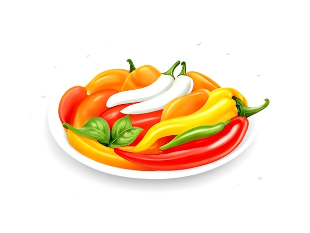 Vector food social media post template vector illustration with plate peppers chilies