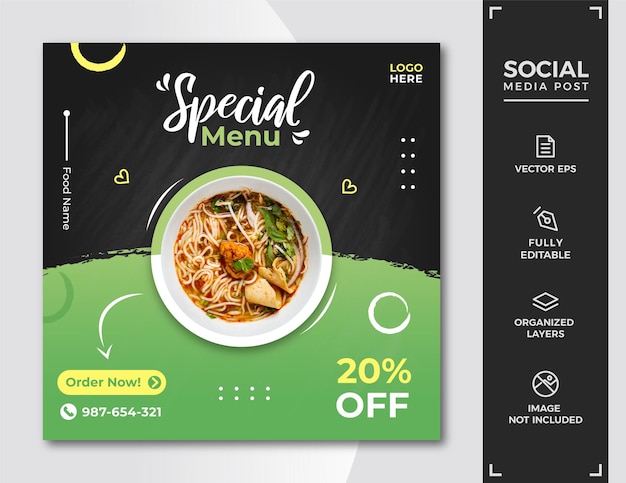 Food social media post template.