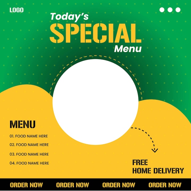 Food social media post template