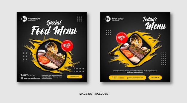 Vector food social media post template