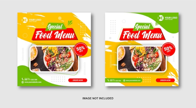 Vector food social media post template