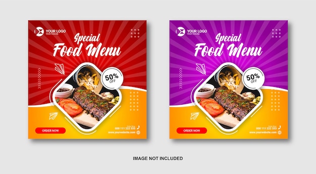 Food social media post template