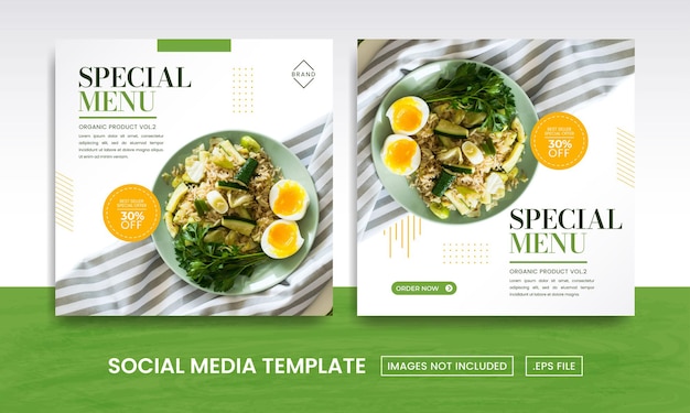 Food social media post template  