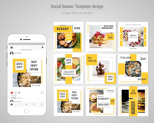 food social media post template