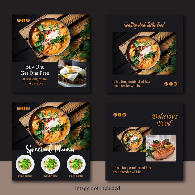 Vector food social media post template