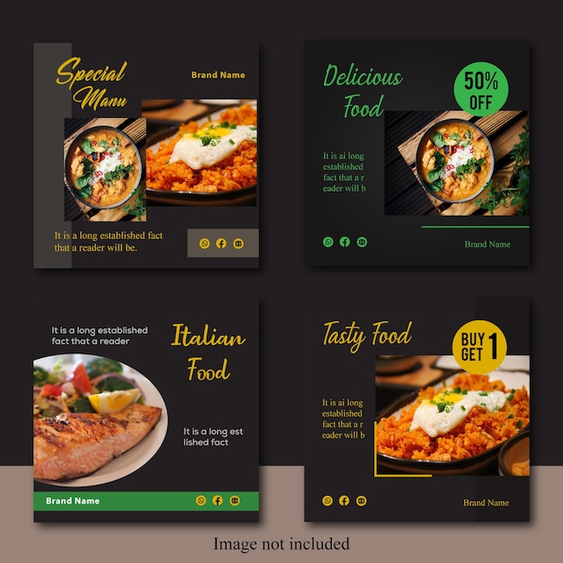 Vector food social media post template