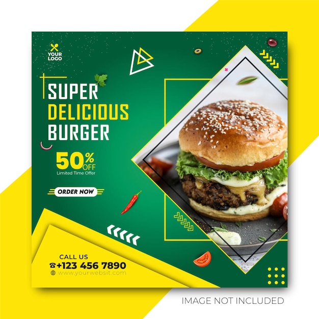 Food social media promotie en instagram banner post design