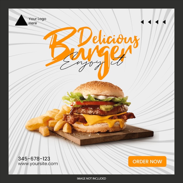 Vector food social media promotion and instagram banner post design template food social media banner post