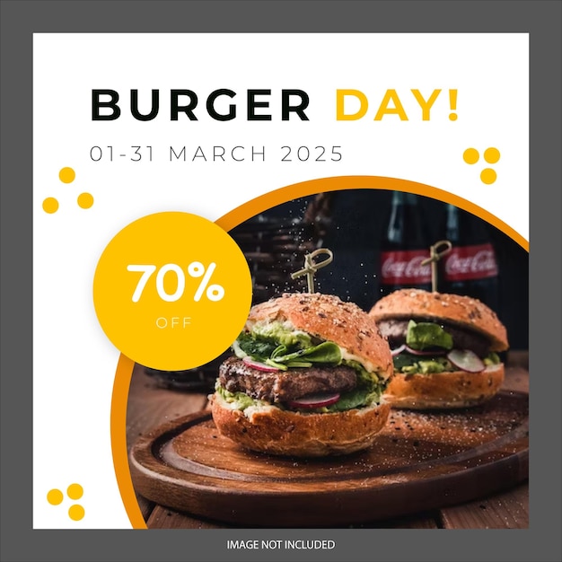 Food social media promotion and instagram banner post design template