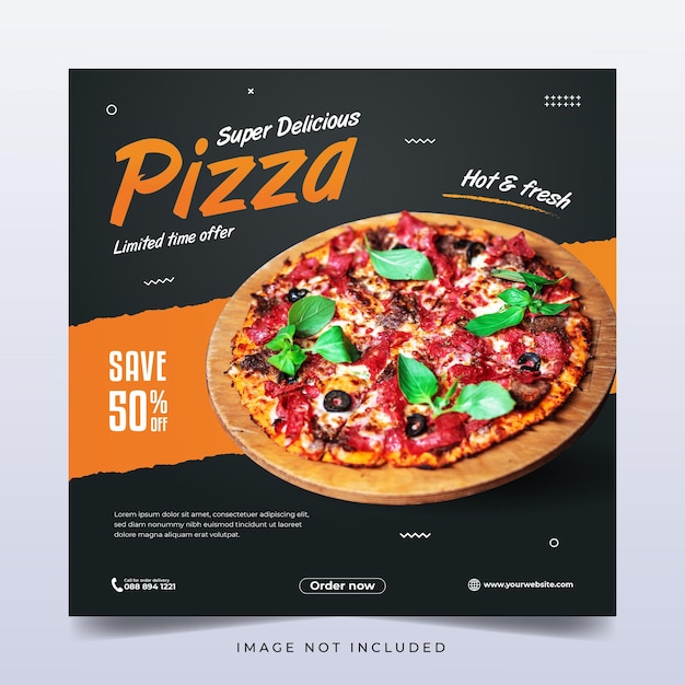 Food social media promotion and instagram banner post design template