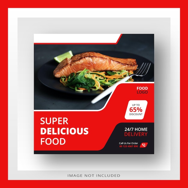 Food Social Media promotion and instagram banner post design template