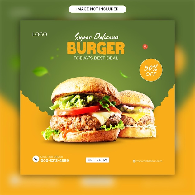 Food social media promotion and Instagram banner post design template