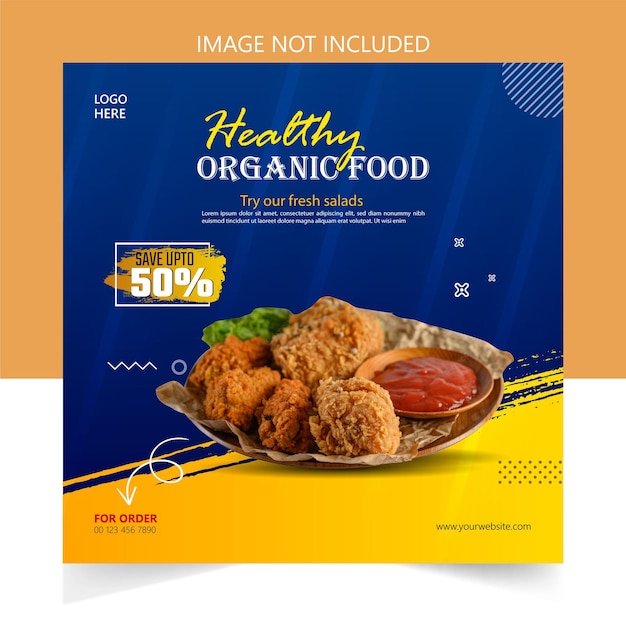 Food social media promotion and instagram banner post design template