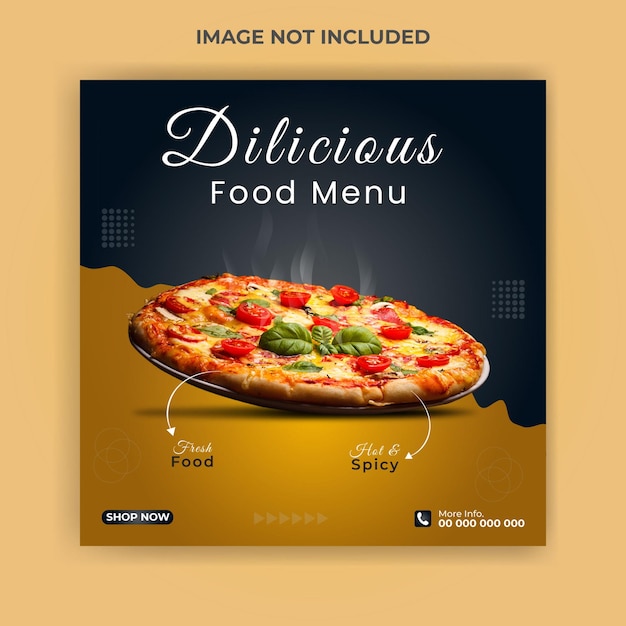 food social media promotion and instagram banner post design