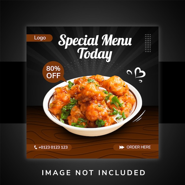 Food social media promotion and instagram banner post design